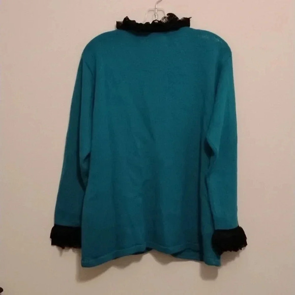 Storybook Knits "Jeweled Flight" Lace Sequins Embroidered Butterfly Sweater - Picture 12 of 13